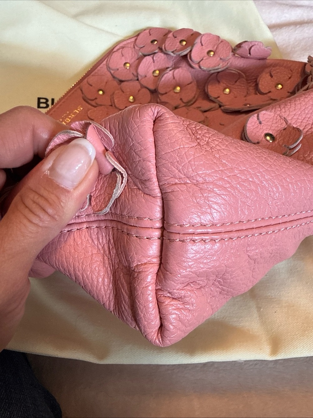 Burberry Prorsum Pink Leather Flower Petal Clutch Crossbody - Picture 6 of 6